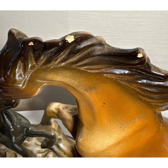 Ceramic Horses Figurine Mom and Baby Brown & Black 9.5 x 11.5" Made in Italy Vtg - Picture 12 of 13